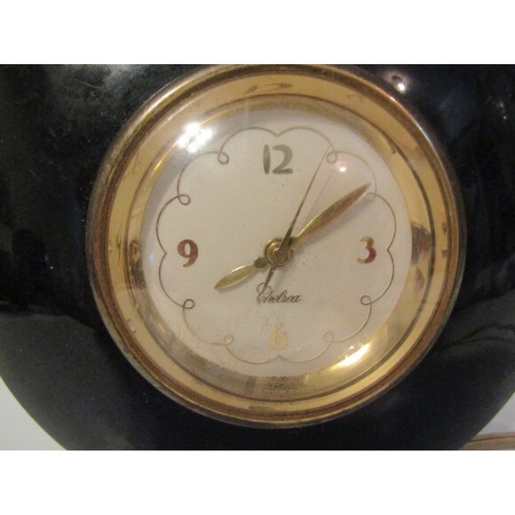 Art Deco Chelsea Elecronometer Desk Clock Model VE Vintage Black Bakelite Works - Picture 3 of 9